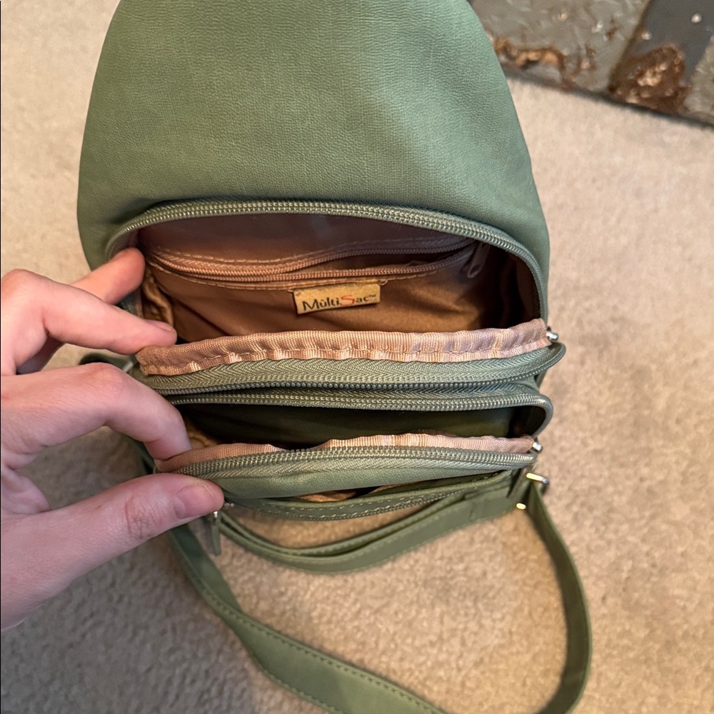 Multisac green crossbody bag - Picture 3 of 4